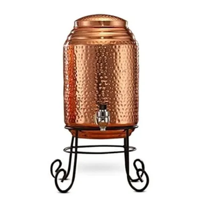Dispensador de agua antiguo de cobre con tapa y grifo, estilo vintage para el hogar, hoteles, suministros, beneficios para la salud, dispensador de agua potable. - Product Image 2