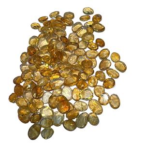 Quartz rutile doré naturel de qualité supérieure Pierres précieuses à dos plat à facettes en vrac Pierres précieuses jaunes à coupe ovale de qualité supérieure - Product Image 1