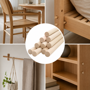 Tiges en bois de tilleul rondes polies, bâtons en bois naturel pour l'artisanat DIY et la décoration intérieure - Product Image 5