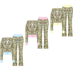 2 Piece Pants <b>Hoodies</b> and Jogger Pants <b>Workout</b> Set Ladies Camouflage Cotton Streetwear Tracksuits Camo Sweat Suits Women Outfits - Product Image 3
