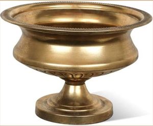 Antique Brass Flower Pot with Circular <b>Shell</b> Pattern Classic Design for Indoor Plants Durable Decorative Planter - Product Image 6