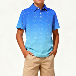 Vêtements de golf légers au design optimal, polos de golf pour jeunes avec texture tricotée et côtés arrondis pour les tenues de club - Product Image 3