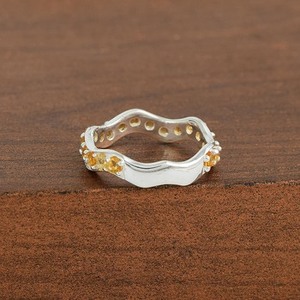 Solid 925 Sterling <b>Silver</b> Classical Wavy Design Fine <b>Ring</b> Jewelry With Golden Citrine Gemstone Boho Style Women's Wear Band <b>Ring</b> - Product Image 3