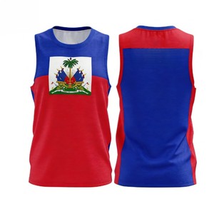 Custom Haiti Soccer Tank Top Men Sleeveless Jersey Breathable Sports Vest 2026 Football Fanwear OEM Bulk Wholesale - Product Image 3