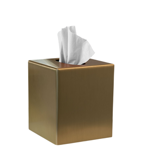 Caja de pañuelos popular de forma rectangular con acabado dorado metálico para la encimera del baño, decoración de mesa para el hogar y la oficina. - Product Image 4