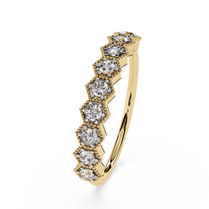 แหวนมินิมอลแบบซ้อนได้ ประดับเพชรทรงกลม วงแหวนทองคำแท้ 14k สำหรับผู้หญิง เหมาะสำหรับเป็นของขวัญ งานหมั้น วันครบรอบแต่งงาน - Product Image 2