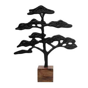 Handmade aluminumTree Sculpture With Foliage Design Minimalist Art Decor For Tabletop Living Room - Product Image 1
