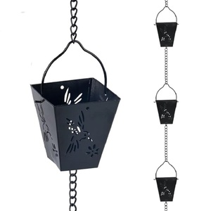 <b>Butterfly</b> textured metal rain chain during <b>light</b> showers, tiny droplets sparkle like beads of crystal in motion - Product Image 2