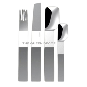 Premium Quality Aluminum Metal Unique Shape Shinny Polished Cutlery Sets Of 5 Piece Mirrored Steel Classic Stylish - Product Image 3