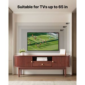 Meuble TV de style Mid-Century Modern, centre de divertissement pour téléviseurs jusqu'à 58 pouces, capacité de charge de 350 lb, console multimédia avec tiroirs - Product Image 2