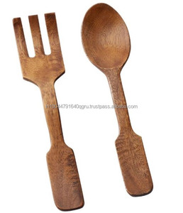 Juego de servidor y tenedor de ensalada de madera de alta calidad personalizado al por mayor para uso en la cocina directamente de la India - Product Image 4