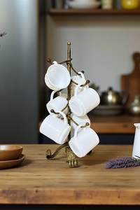 Support à tasses en fer robuste pour une utilisation professionnelle en cuisine, offrant un soutien fiable et une construction métallique solide - Product Image 2