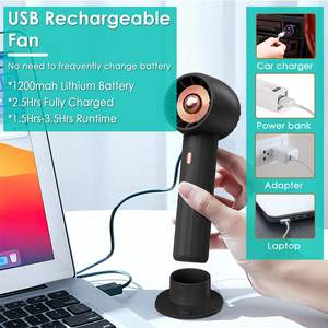 Portable Rechargeable Personal <b>Fan</b> with 3 Speeds <b>Quiet</b> <b>Desk</b> Phone Holder and Removable Base Handheld Pocket <b>Fan</b> - Product Image 4