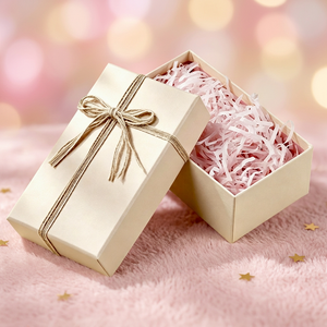 Ivory Rigid Jewelry <b>Box</b> Rectangle Satin Lined With Ribbon High-End <b>Gift</b> Packaging For Pearl Necklace Storage - Product Image 2