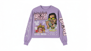 Orange <b>Long</b> <b>Sleeve</b> <b>Crop</b> <b>Top</b> <b>With</b> Cartoon Print Streetwear Style Men's Oversized Jersey T-Shirt - Product Image 4