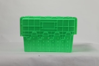 Caisse de Rangement Industrielle Empilable en Plastique Robuste pour Manutention, Déménagement, Transport et Logistique, avec Couvercle