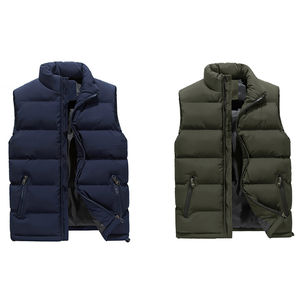 Chaleco de Plumón Acolchado Negro con Cuello Alto y Bolsillos con Cremallera para Hombre, Personalizable con Logotipo, para Otoño e Invierno - Product Image 6