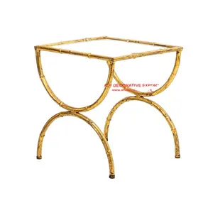 Square Steel frame & Glass Top Table For Living Room Metal Base Nesting Side Table High Quality Light Weight End Tables