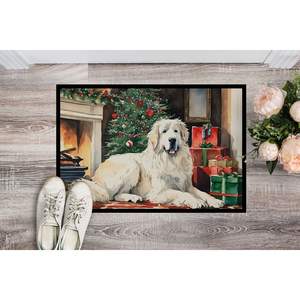 Felpudo navideño acogedor antideslizante de los Grandes Pirineos 24H X 36W Alfombras de entrada para interiores y exteriores Felpudos de pila baja lavables - Product Image 2