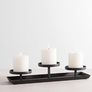 Candelabro de Hierro Negro en Forma de Lazo, Estilo Real, Versátil, Adorno de Arte y Artesanía de Oriente Medio para Sala de Estar, Mesa de Comedor y Hogar - Product Image 3