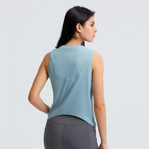 Débardeur de sport pour femme 100 % polyester personnalisé, sans manches, séchage rapide, pour la course et le yoga, avec livraison et expédition - Product Image 3