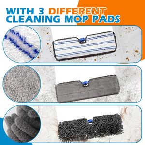 Microfiber Flat Dust <b>Mop</b> with 4 Reusable Pads 2 Sided Wet/<b>Dry</b> Use Dual-Sided <b>Mop</b> for Efficient Floor Cleaning - Product Image 3