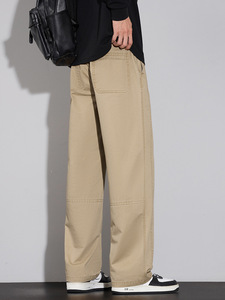 Pantalones Casuales de Alta Gama para Hombre 3028, 100% Algodón, Cintura Media, Corte Holgado y Recto, Frente Plano, Suaves, Forro Polar Otoñal, Antipelusas, para Senderismo y Uso Diario - Product Image 2