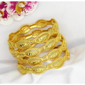 Fashion Jewelry <b>Bracelets</b> Bangles Designer Gold Plated Trendy Pure Brass Indian Bangles <b>Set</b> Dubai Jewellery for Women - Product Image 1