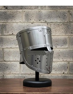 Casque médiéval en acier à calotte plate, style Chevalier du Moyen Âge, Croisé, SCA, Cosplay, Cadeau, Gaufré, Antique - Product Image 2