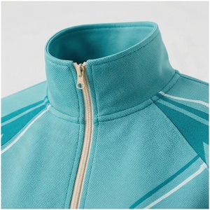 Women's Turquoise Geometric Tracksuit Full <b>Zip</b> Jacket With Side <b>Pockets</b> Sporty <b>Jogger</b> Pants Set Spring Casual Wear - Product Image 4