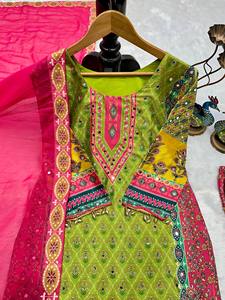 Heavy Embroidered Pakistani Style Butterfly Silk Adult Sharara Suit Hand Aari & Gota Patti Work Party Wear Traditional Style - Product Image 5