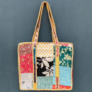 Bolso de Mano Acolchado de Algodón Estilo Bohemio, Bolso de Hombro con Cremallera, Suave, para Compras, Playa, Portátil, Verano - Product Image 1