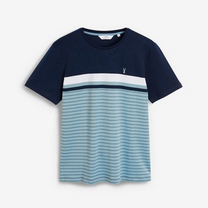 Camiseta de Manga Corta a Rayas Informal para Hombre, Ligera, Transpirable, 100% Algodón - Product Image 4