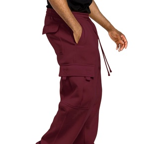 Pantalones Cargo de Trabajo Vintage Personalizados, 100% Algodón, Color Granate Liso, con Múltiples Bolsillos, Pantalones Tácticos para Trabajo al Aire Libre - Product Image 4