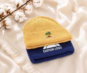 Bonnet en tricot personnalisé brodé unisexe, chaud pour l'hiver, avec revers, personnalisable avec nom et logo, en acrylique doux, pour hommes et femmes - Product Image 5