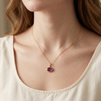Pendentif en saphir rose naturel de forme ovale, en argent sterling 925 plaqué or, serti dans un cadre, adorable bijou pour la création de bijoux, cadeau pour elle