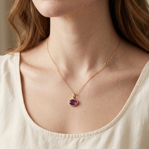 Pendentif en saphir rose naturel de forme ovale, en argent sterling 925 plaqué or, serti dans un cadre, adorable bijou pour la création de bijoux, cadeau pour elle - Product Image 5