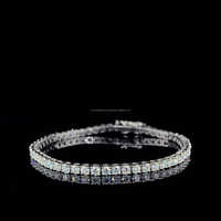 3mm Lab Grown Diamond DEF Tennis Bracelet VVS Clarity 925 Starling Silver Cuff Links or Tie Clips Bridal Wedding Gift for Her
