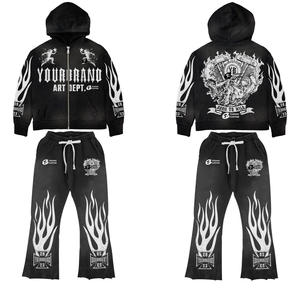 2026 Unisex Comfortable Soft Stylish Thermal Hoodie <b>Set</b> High Quality 100% Cotton Casual <b>Knitted</b> Silk Screen Printed Hot Selling - Product Image 1