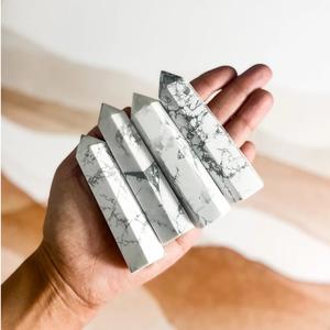 Punta de Cristal de Howlite Natural Pulida, Varita Blanca Curativa para Reiki, Meditación, Piedra Energética, Chakralume, Feng Shui - Product Image 6