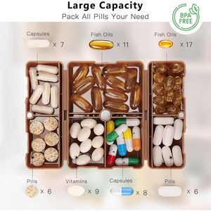 Portable 7-Compartments Daily Pill Organizer Folding Design Travel Pill Case for Vitamins Cod Liver Oil for Purse Pocket Storage - Product Image 2