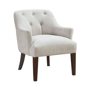 Poltrona Moderna in Tessuto Oyster con Schienale Trapuntato, Telaio Robusto in Compensato, 1 Pezzo, per Arredamento Soggiorno - Product Image 1