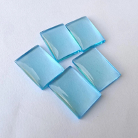 Quartz bleu naturel de qualité AAA, cabochon rectangulaire à dos plat, pierre précieuse calibrée en vrac pour la fabrication de bijoux, certifiée, tailles 4mm-16mm