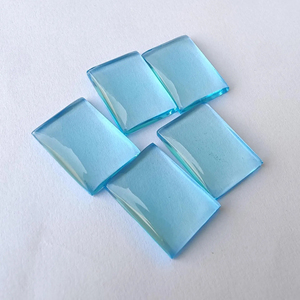 Pierre précieuse calibrée en quartz bleu AAA+ rectangulaire, cabochon à dos plat, pour la fabrication de bijoux, toutes tailles disponibles - Product Image 6