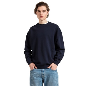 Sweat-shirt surdimensionné de couleur unie pour hommes sweat-shirt à la mode pour hommes hiver chaud coton polaire surdimensionné haut décontracté Streetwear - Product Image 1