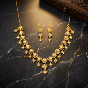 Colliers courts en laiton plaqué or 14K, 18K, 24K, style Dubaï, design turc traditionnel, ensemble de bijoux de mariage, vente en gros - Product Image 5