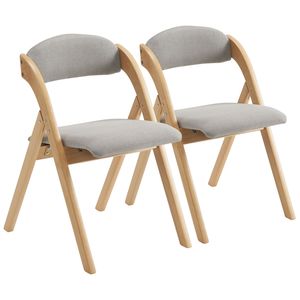 Sedie da pranzo moderne 2 Pack pieghevoli in legno schienale imbottito sedie per ospiti Extra per soggiorno ufficio feste di matrimonio - Product Image 5