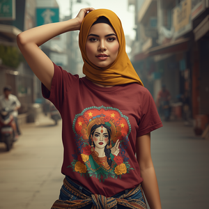Camiseta de Mujer Estilo Vietnamita, Algodón Casual con Estampado Cultural, Personalización OEM ODM - Product Image 2