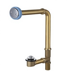 Robinet de bain tubulaire traditionnel en laiton avec finition nickel brossé/chrome - Product Image 3