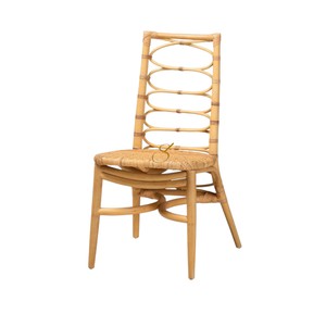 Horizontal Slats Natural Rattan Dining Chair High Bar <b>Stool</b> Handcrafted Wicker Counter Chair for <b>Kitchen</b> <b>Island</b> Restaurant Cafe - Product Image 4
